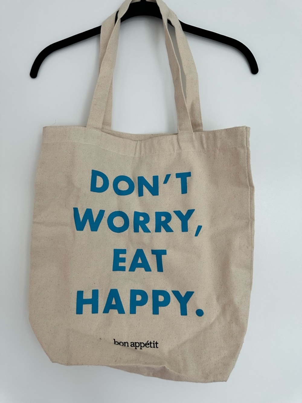 Bon Appetit don’t worry eat happy tote bag